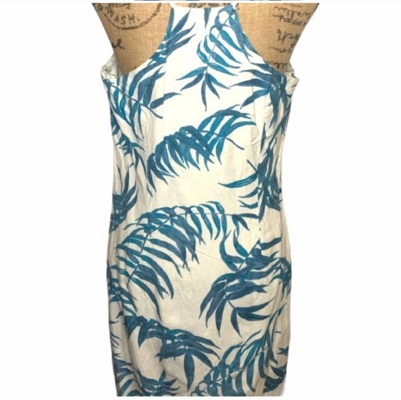 LOFT Teal Linen Racerback Mini Dress - Picture 2 of 7